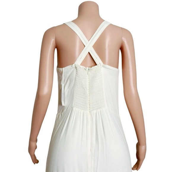REFORMATION Sarabeth Fringe Hem Midi Dress, Ivory, 10 (US) - Picture 7 of 9